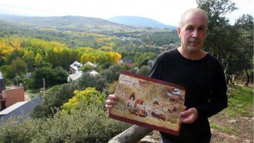 César Sánchez / Ical Javier Trapote, miembro de la Asociación Atudebial y promotor del 'Camino olvidado', que discurre en su tramo por el Bierzo Alto entre las localidades leonesas de Campo de Santiago y Villafranca del Bierzo.