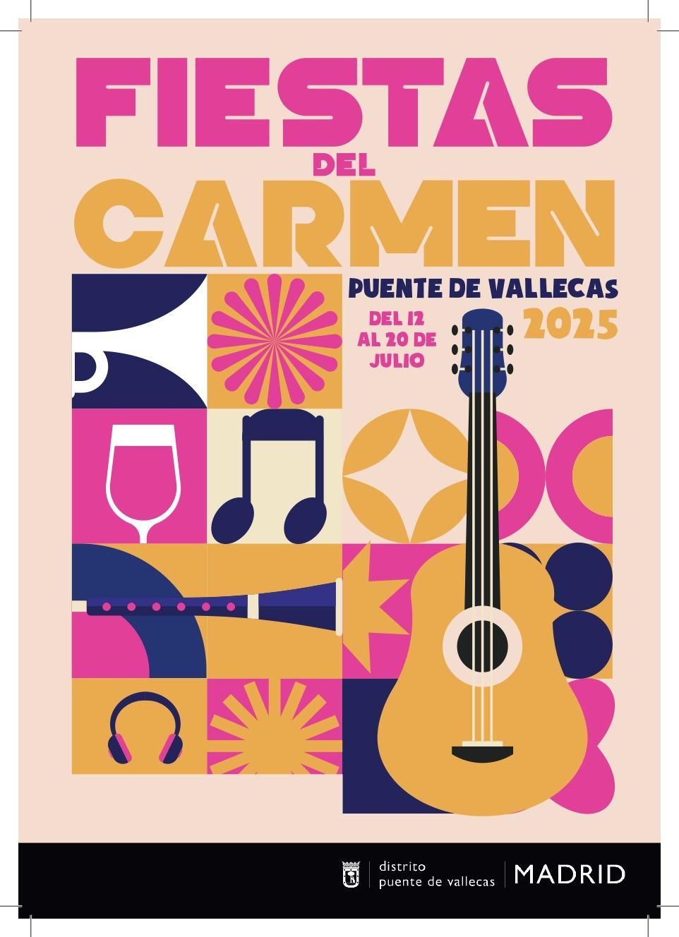 Cartel de las Fiestas del Carmen 2025 en Puente de Vallecas