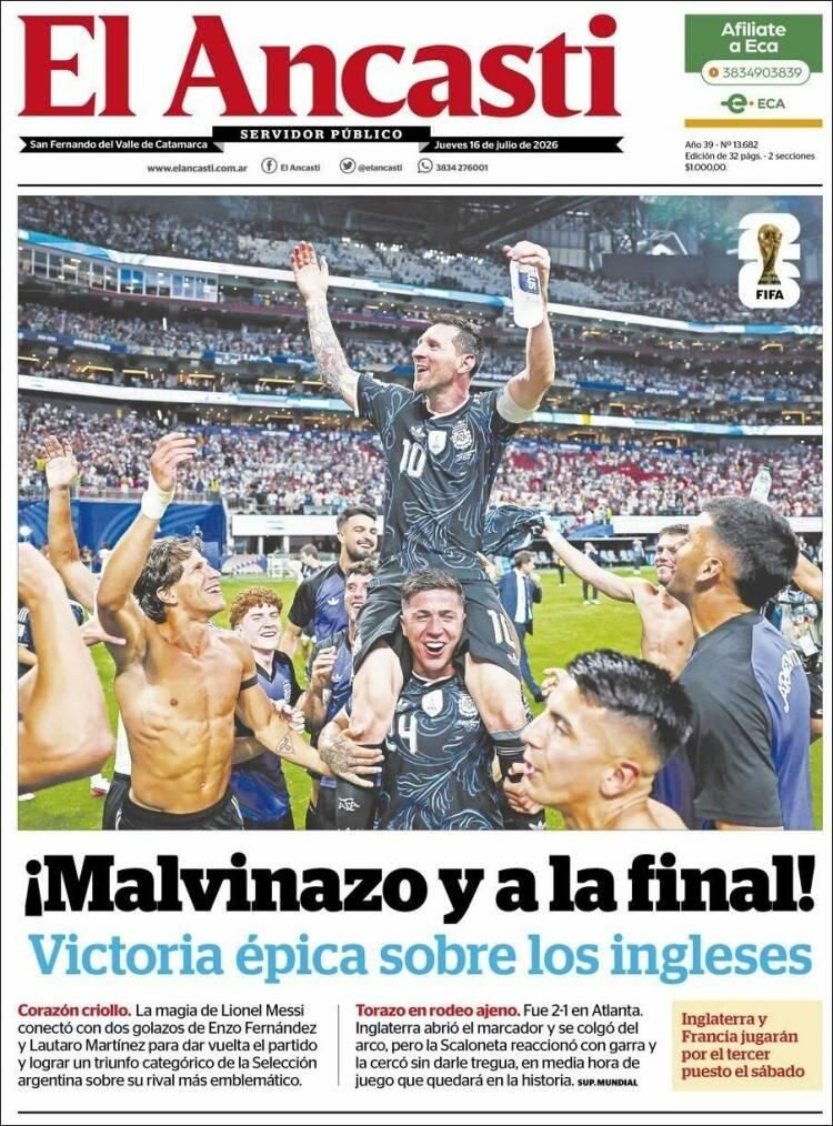 Hermosa mañana, ¿verdad? La Selección Argentina lo hizo otra vez: las tapas de los diarios se rinden ante la Scaloneta finalista