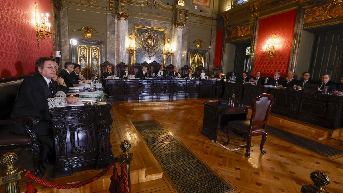 La sala del Tribunal Supremo durante el juicio al fiscal general del Estado.