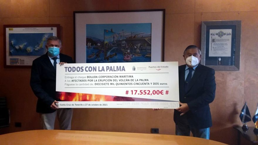 Boluda Corporación Marítima aporta 17.552 euros a la campaña ‘Todos con La Palma’ de Puertos de Tenerife