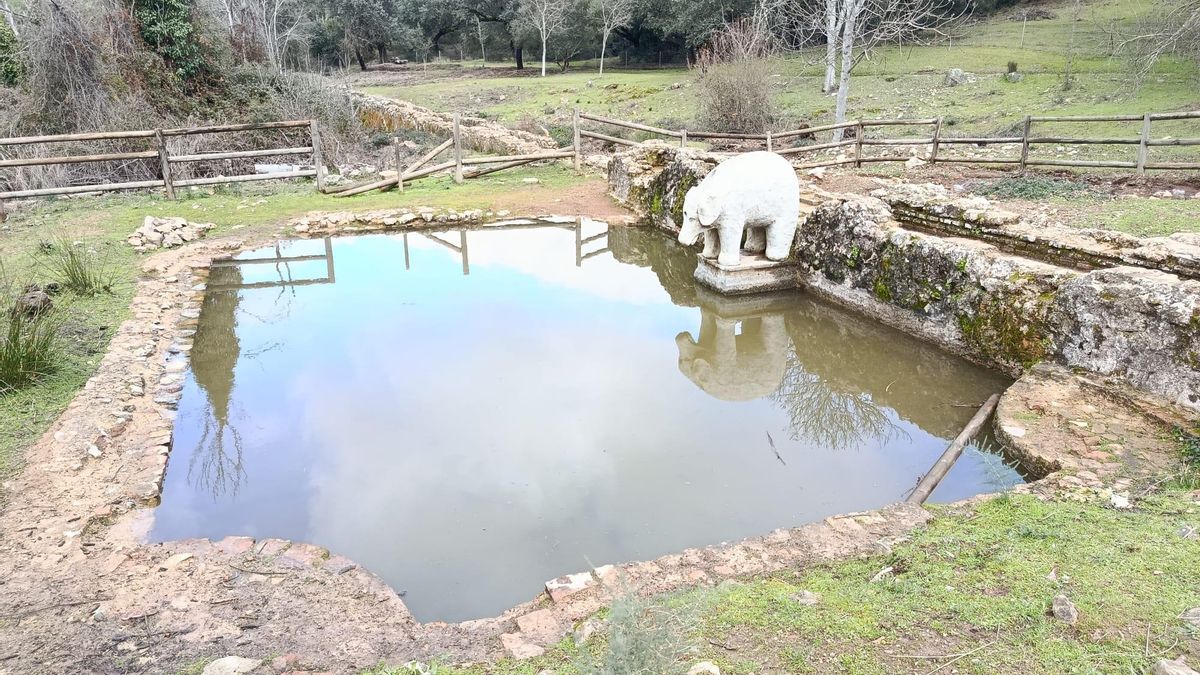 Vallado roto y derribado en la Fuente del Elefante.