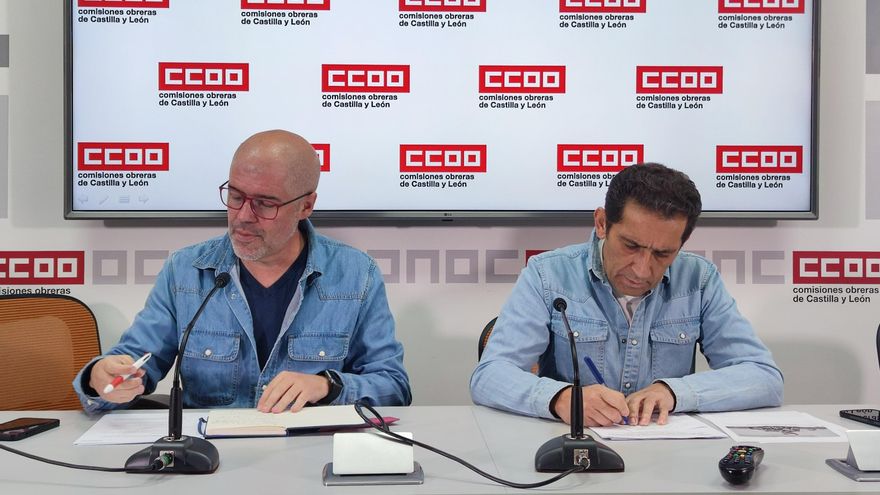 El secretario general de CCOO, Unai Sordo, y el secretario general de CCOO de Castilla y León, Vicente Andrés.
