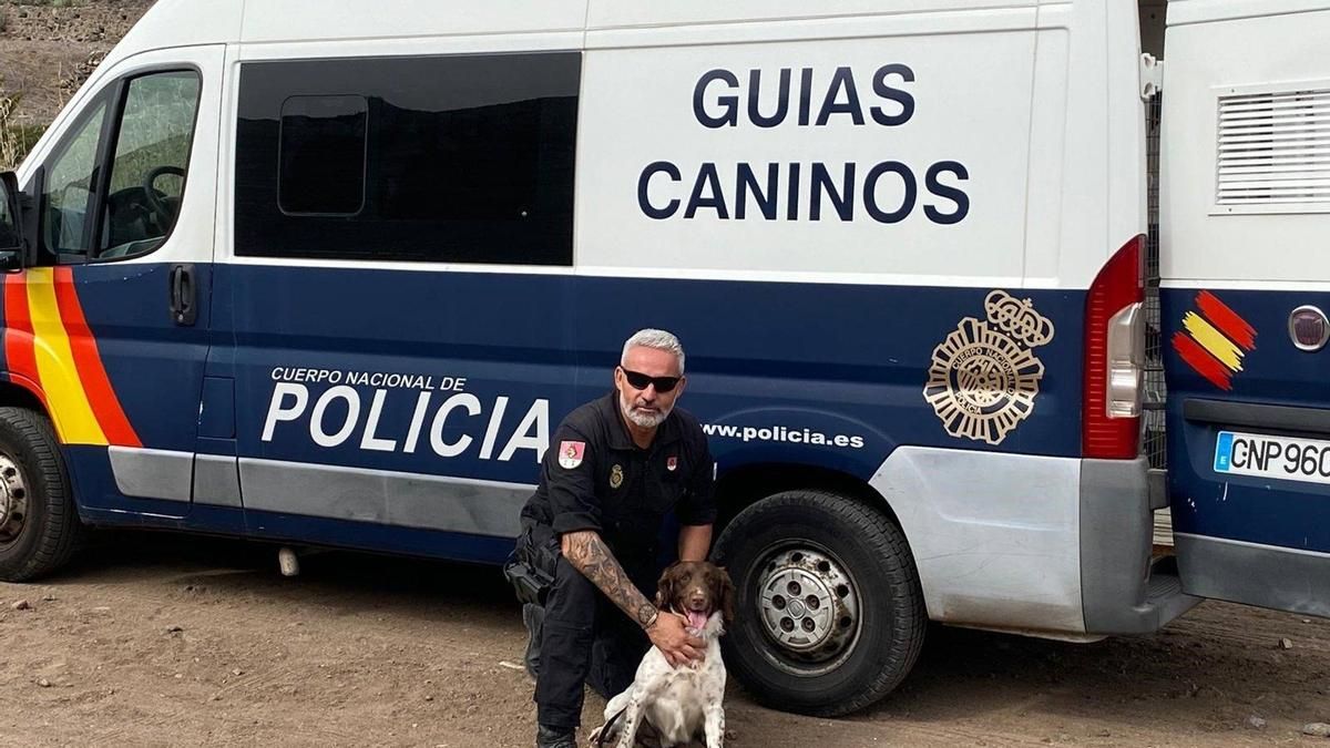 El guía de Rony, el perro policía condecorado en Canarias: "Detrás de cada búsqueda hay familias esperando noticias"