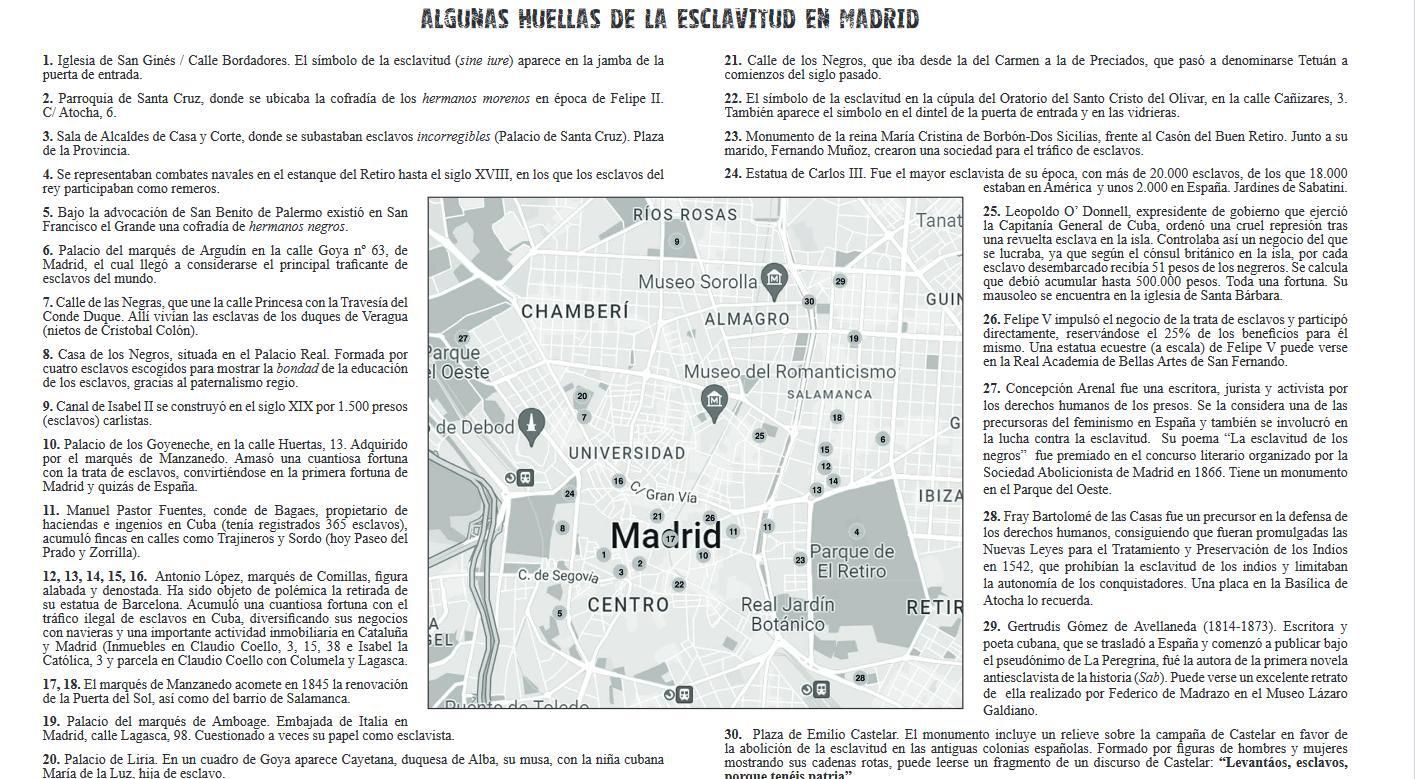 Mapa incluido en los materiales de la exposición