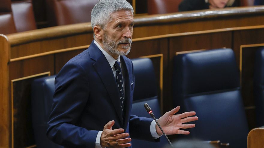 Imagen de la semana pasada del ministro del Interior, Fernando Grande-Marlaska en el Congreso. EFE/J.J. Guillén