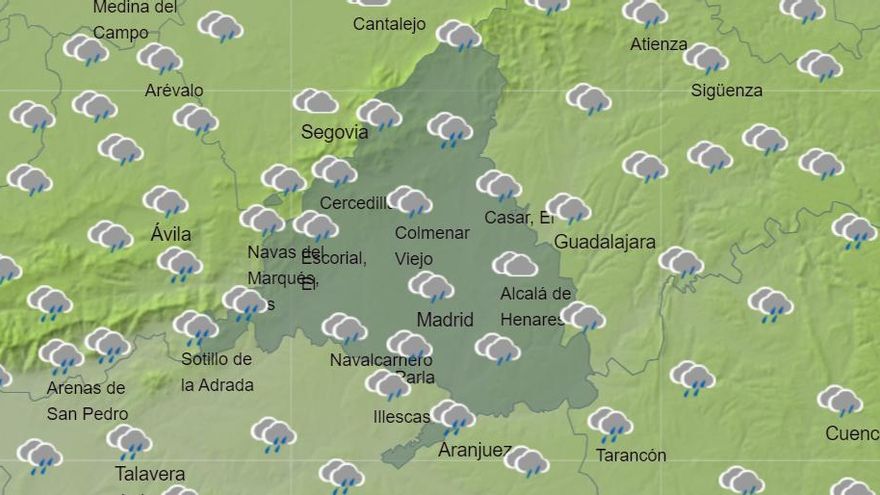 Llega el día más desapacible del otoño: Aemet alerta de fuertes lluvias y vientos sobre Madrid este jueves