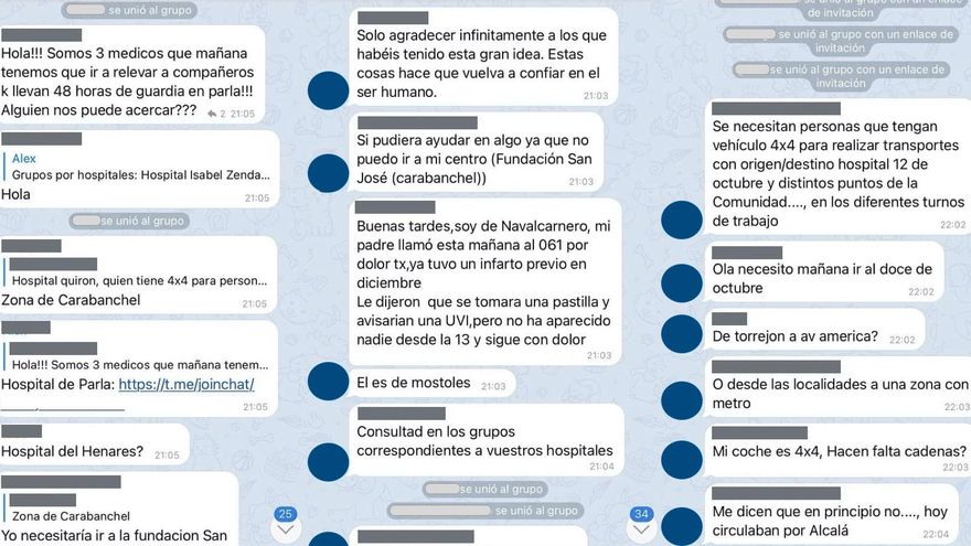 Los sanitarios de Madrid se autoorganizan para llegar a sus centros y atender las urgencias