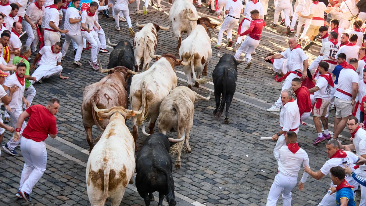 Imagen del primer encierro de los Sanfermines.