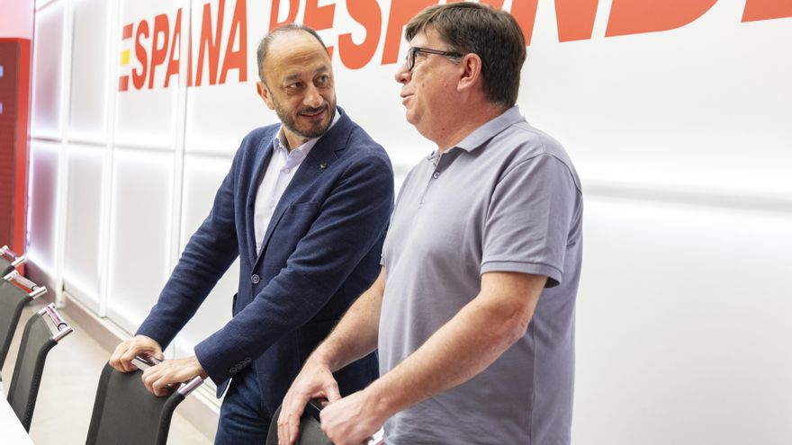 El secretario de Política Institucional y Formación del PSOE, Alfonso Rodríguez Gómez de Celis y el  secretario de Acción Electoral y Análisis Francisco Salazar.