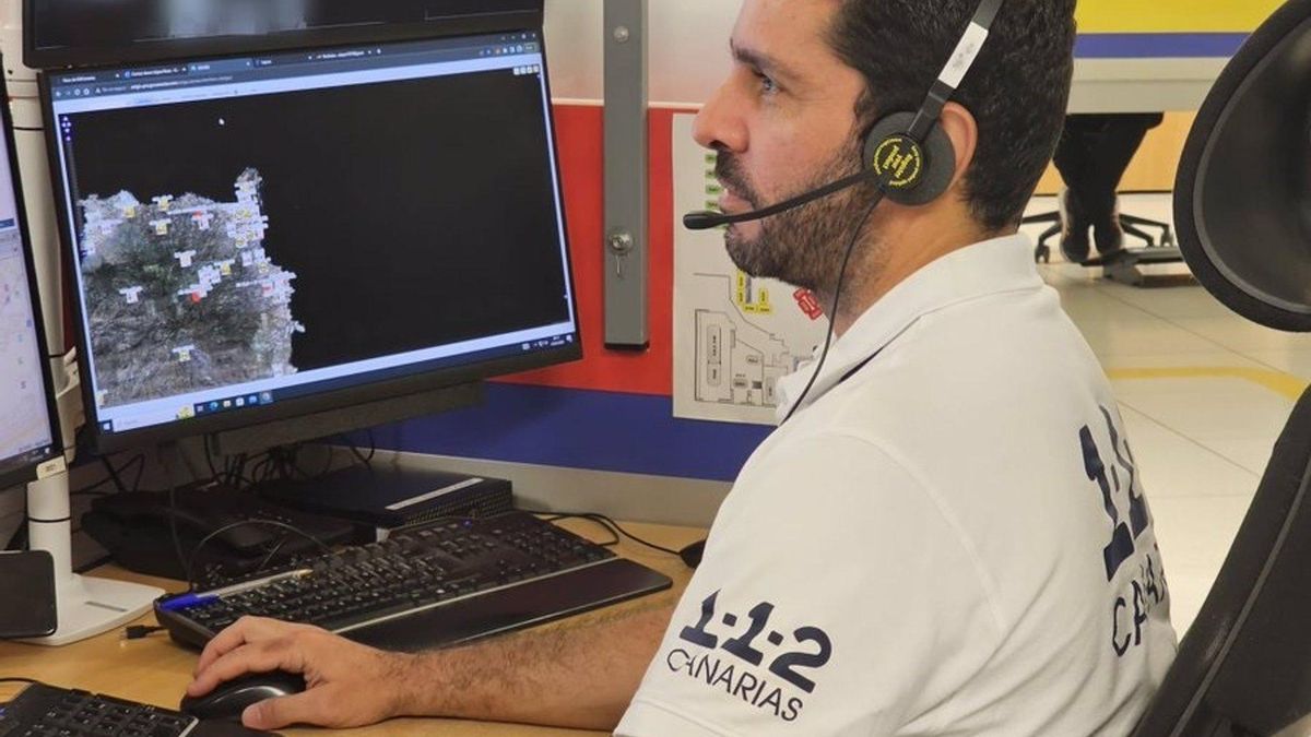 Sala operativa del 112 en Canarias.