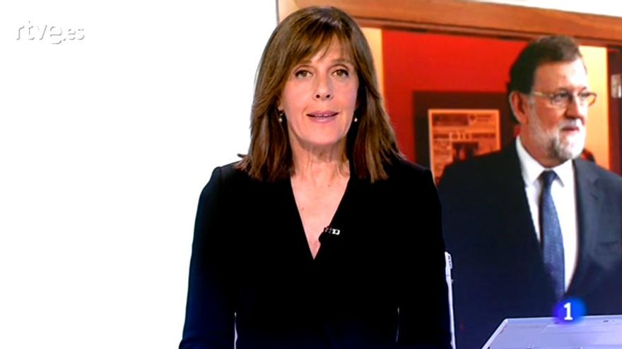 La presentadora Ana Blanco en el TD-2 de TVE durante el quinto viernes negro