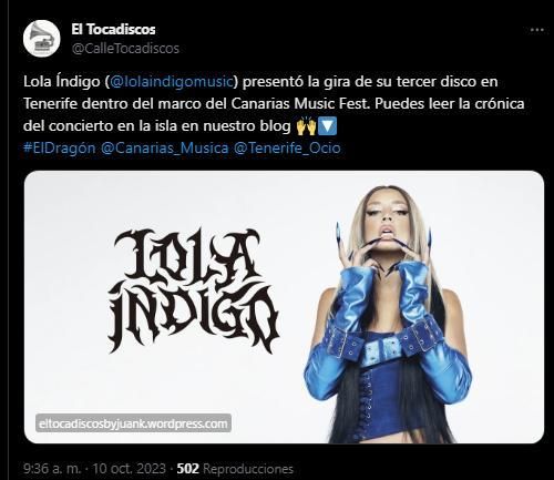 Contenido con más retweets sobre el Canaria Music Fest