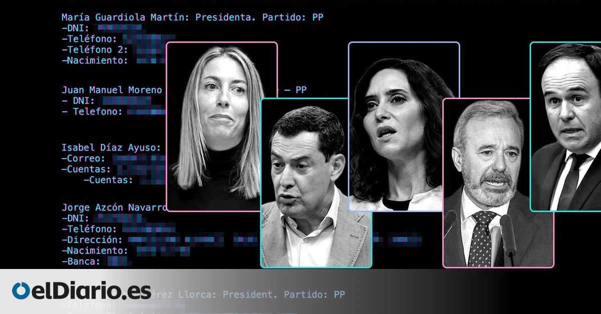 Filtran los datos personales de Ayuso, Moreno, Guardiola y otros altos cargos de 15 comunidades autónomas