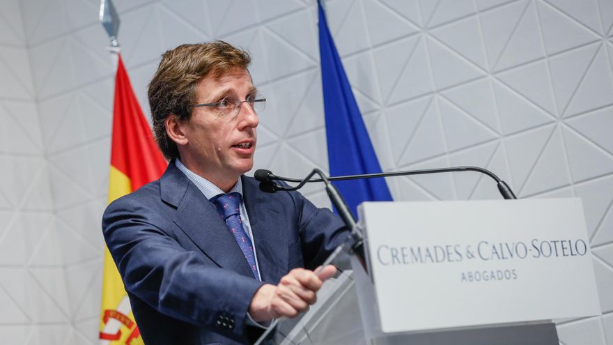 El alcalde de Madrid, José Luis Martínez-Almeida, durante su intervención en la Cumbre internacional sobre la independencia judicial