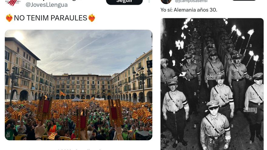 El diputat de Vox Jorge Campos compara la gran manifestació a favor del català a les Balears amb l'Alemanya nazi