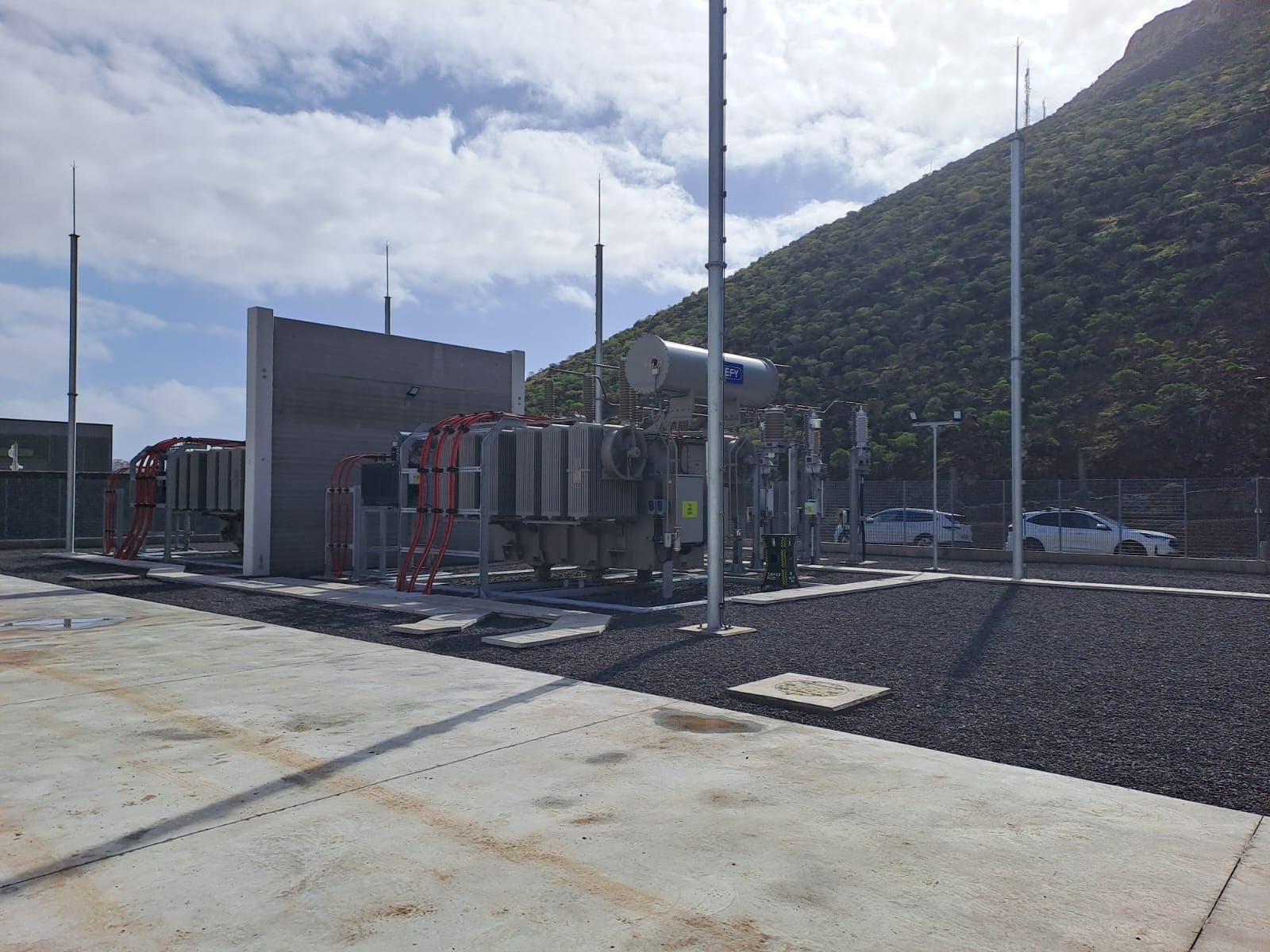 La nueva subestación El Palmar, que transformará la energía del cable submarino Tenerife-La Gomera.