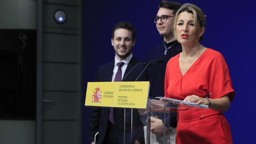 La vicepresidenta segunda y ministra de Trabajo y Economía Social, Yolanda Díaz, este lunes.