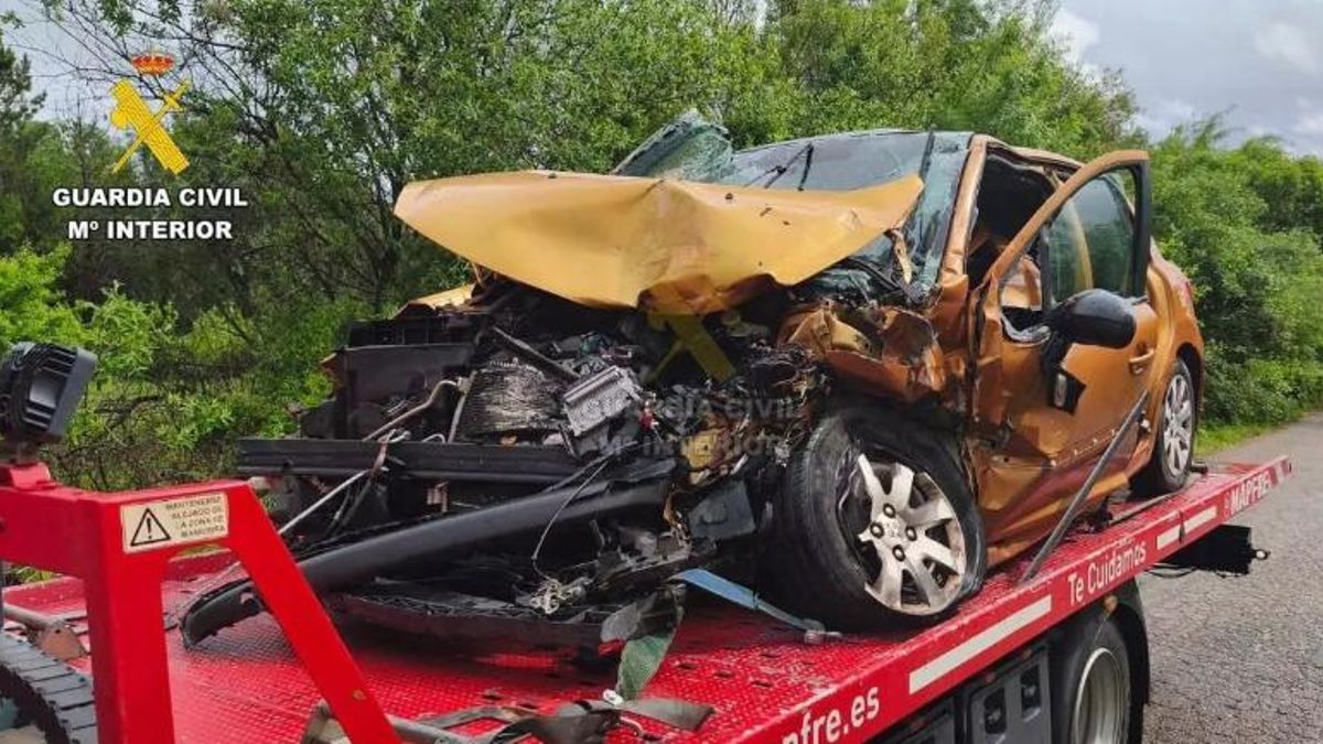 Estado en el que ha quedado uno de los vehículos implicados.