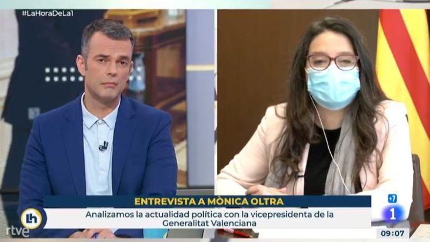 La vicepresidenta valenciana, Mónica Oltra, durante su intervención en RTVE.