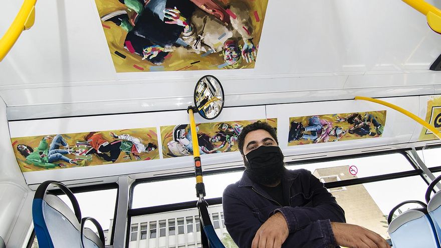 Las principales líneas de la compañía de transportes serán el espacio expositivo para los trabajos diversos y complementarios de varios artistas