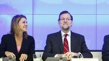 Cospedal y Rajoy, en la última reunión de la dirección con los barones del PP.