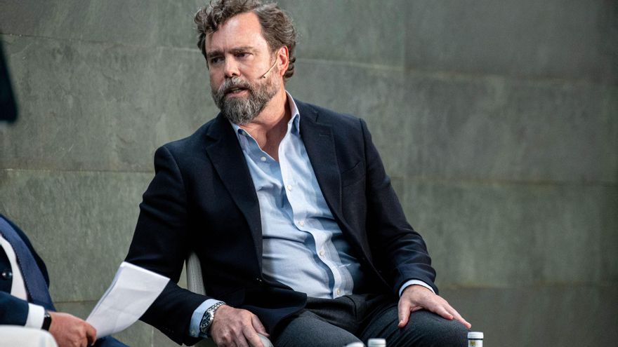 El exportavoz de Vox en el Congreso Iván Espinosa de los Monteros durante la presentación de su libro ‘España tiene solución’, en la Fundación Rafael del Pino, a 14 de mayo de 2025, en Madrid (España).