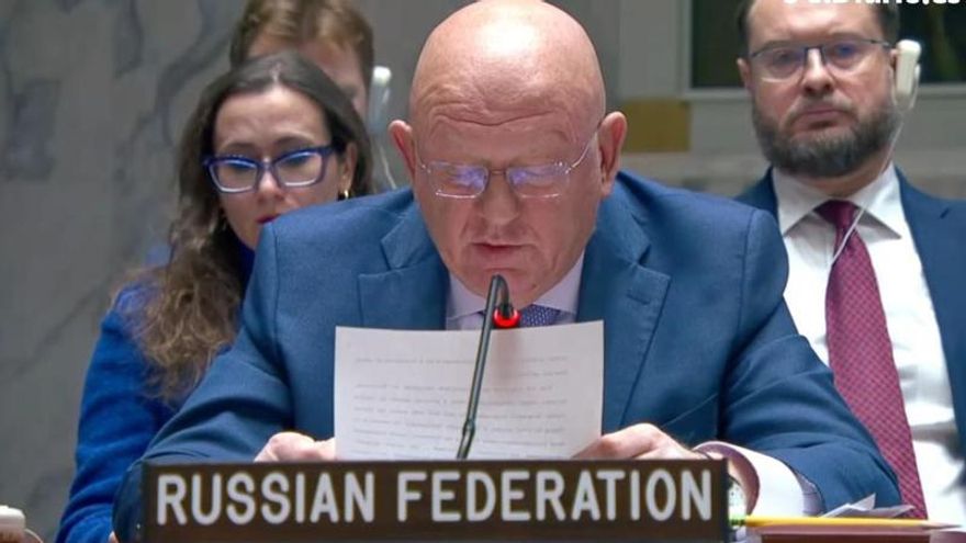 El representante ruso ante la ONU, Vasily Nebenzya, este lunes.