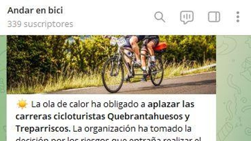 Telegram Andar en bici