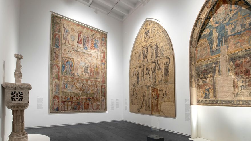 Sala de pintura mural gótica del Museo de Navarra