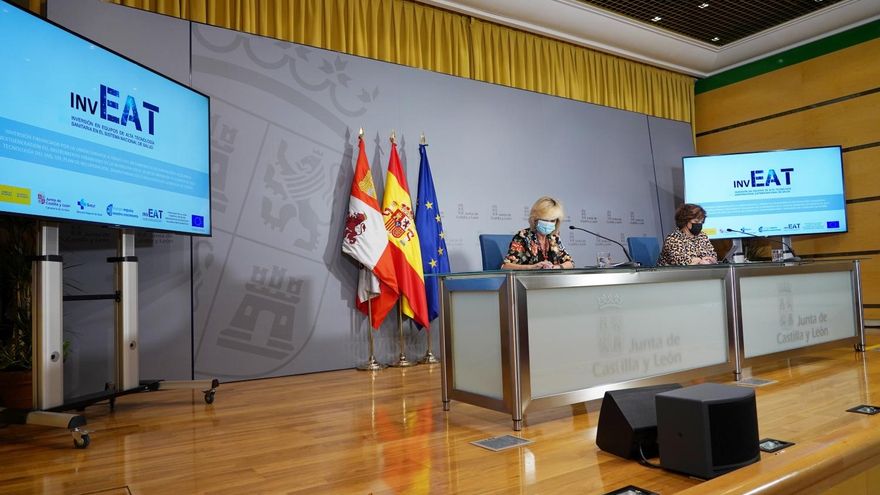 Miriam Chacón / ICAL. La consejera de Sanidad, Verónica Casado, informa sobre la situación epidemiológica en Castilla y León junto a la directora general de Infraestructuras Ángeles Cisneros