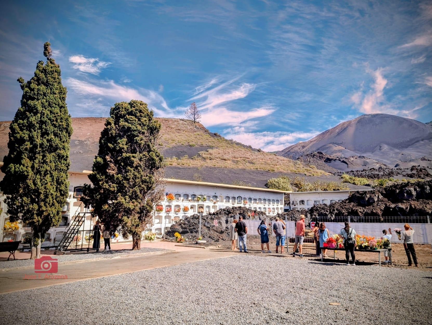 Cementerio de Los Ángeles, en Las Manchas  (Los Llanos de Aridane) que, en parte, fue sepultado por la lava del volcán Tajogaite.