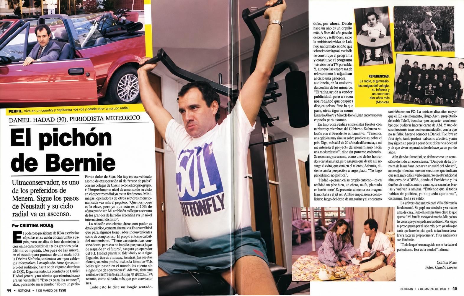 "El pichón de Bernie": Hadad en Revista Noticias, en 1991, a sus 30 años.