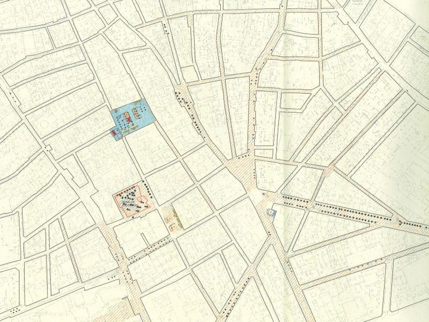 Recinto ferial San Lorenzo, con casetas de feriantes en plaza Nelson Mandela, vecinales en plaza de La Corrala, escenario de actuaciones en plaza Arturo Barea y barras de bares en puntos marcados en multitud de calles, incluyendo Argumosa