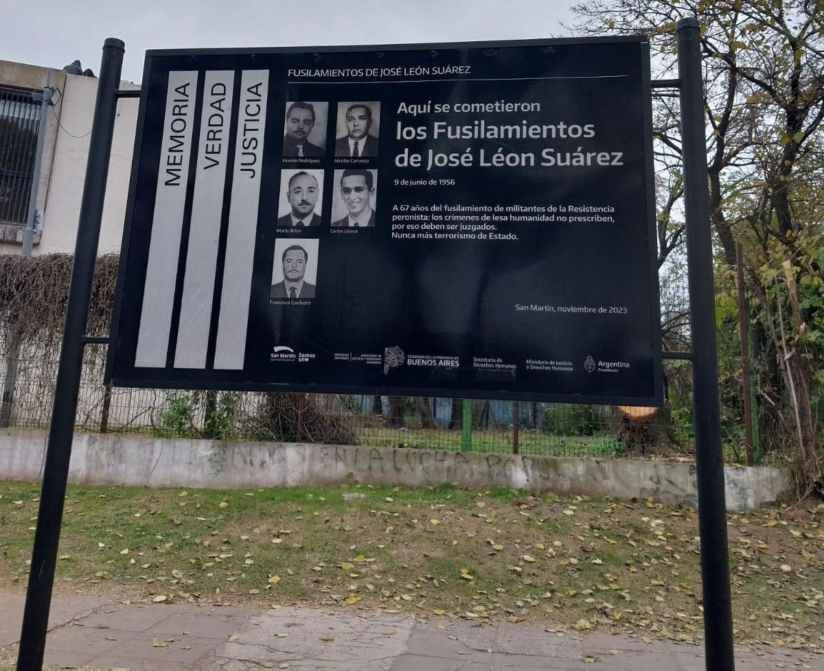 Uno de los homenajes a los fusilados en las inmediaciones donde estaba el basural.