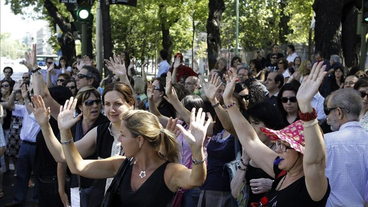 Protesta de funcionarios en Madrid. EFE