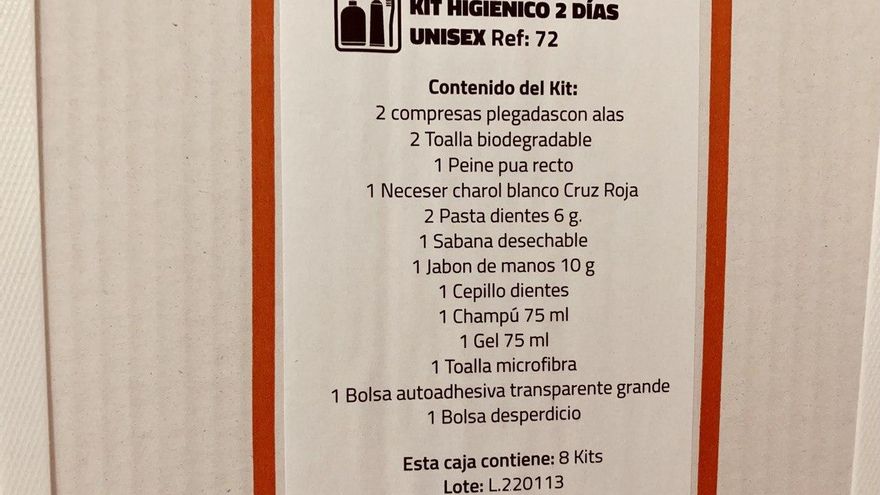 Kit higiénico para personas en tránsito de Cruz Roja
