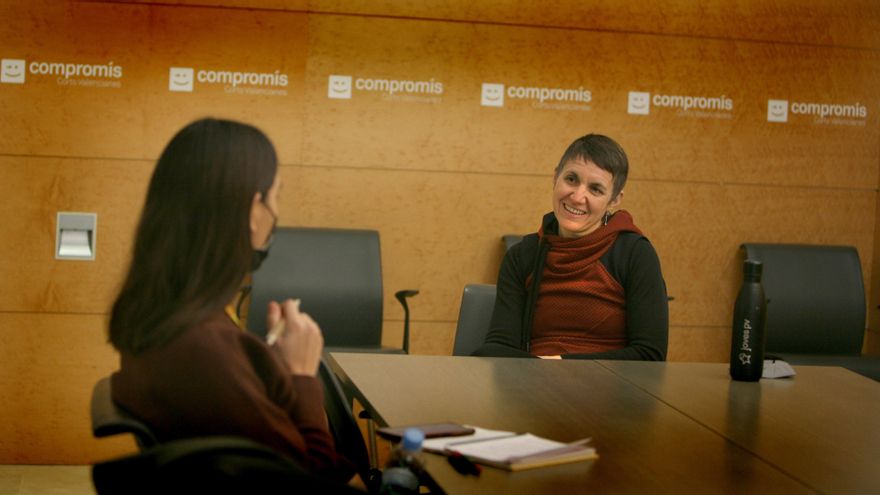 Papi Robles, portavoz de Compromis, durante la entrevista.