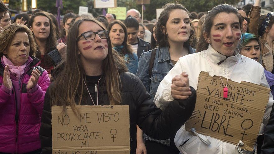 Manifestación feminista contra la sentencia de 'la Manada' en Santander.