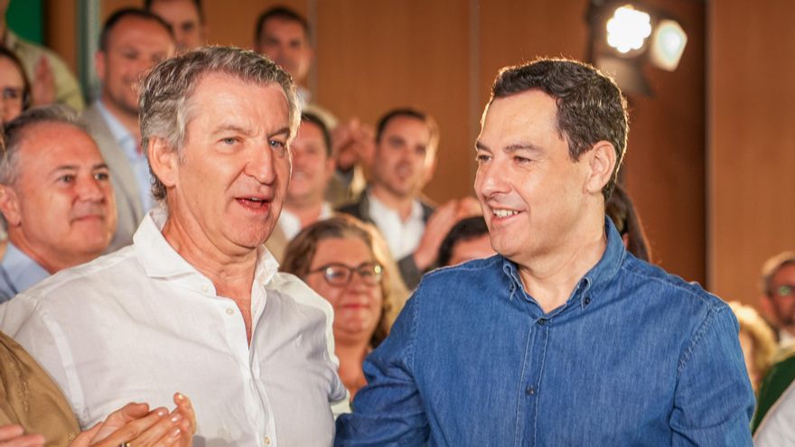 Moreno y Feijóo abren la precampaña del PP para las elecciones andaluzas: "La mayoría absoluta se decidirá 'en los penaltis'"