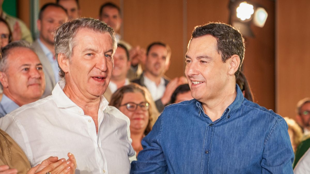 Juanma Moreno y Alberto Núñez Feijóo intervienen en la Intermunicipal del PP andaluz