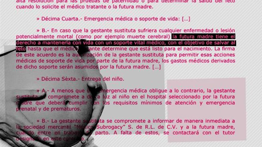 Las cláusulas de los vientres de alquiler: quien paga tiene derecho a mantener viva a la gestante en muerte cerebral