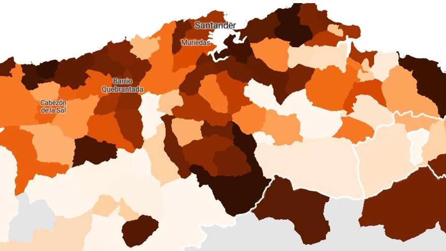 Mapa COVID de Cantabria a 18 de agosto.