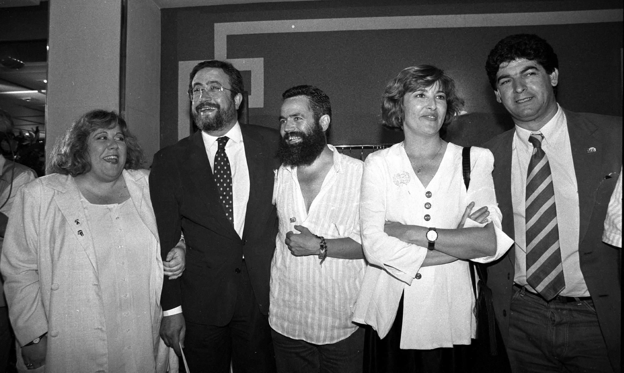 Sánchez Gordillo y Diego Valderas, entre otros, en una imagen de 1994 / Luis Serrano