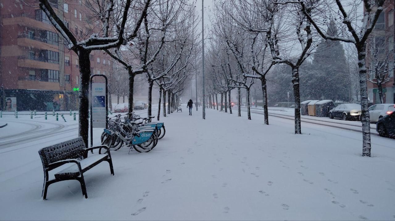 Nieve en León capital.