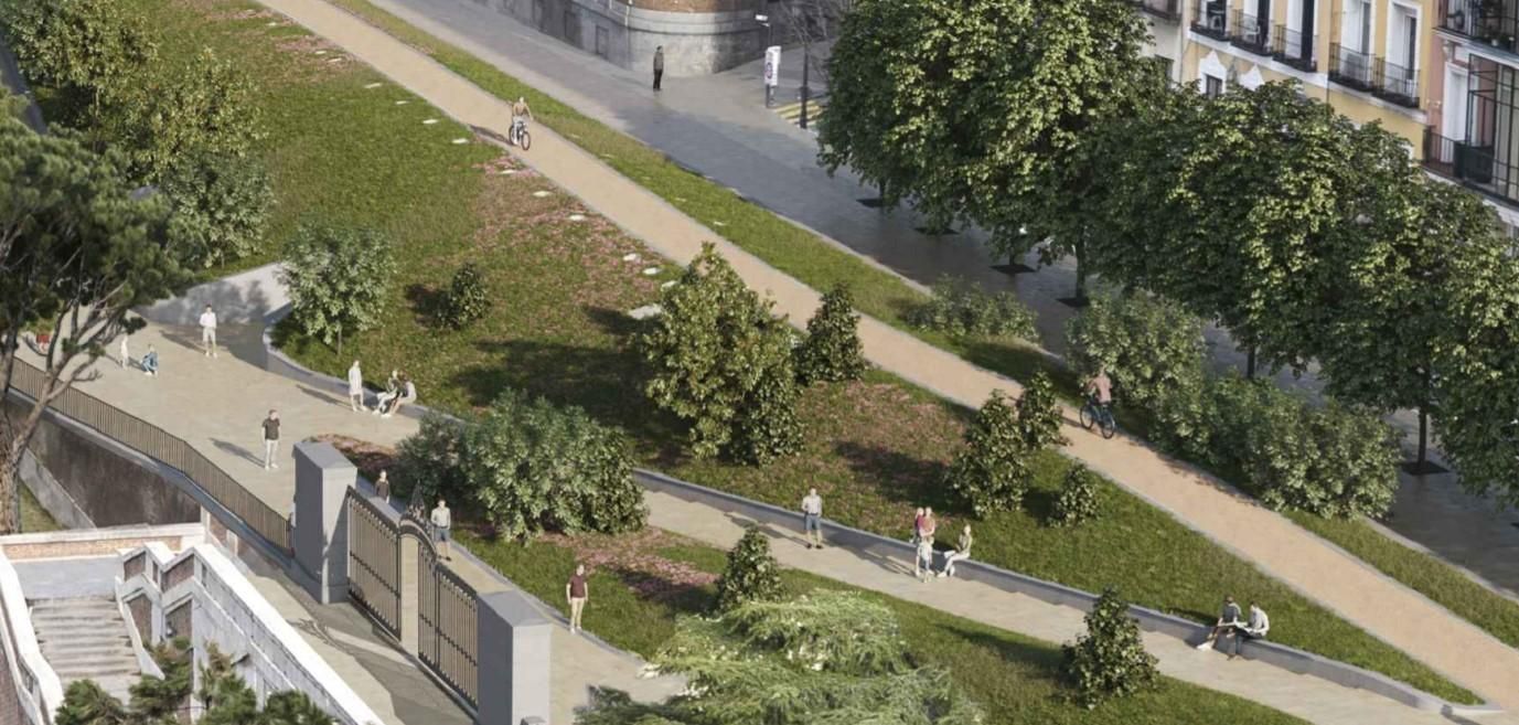 Recreación de la zona de exhibición de los resto del Palacio de Godoy