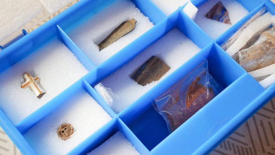 Algunos de los objetos encontrados en La Orotava