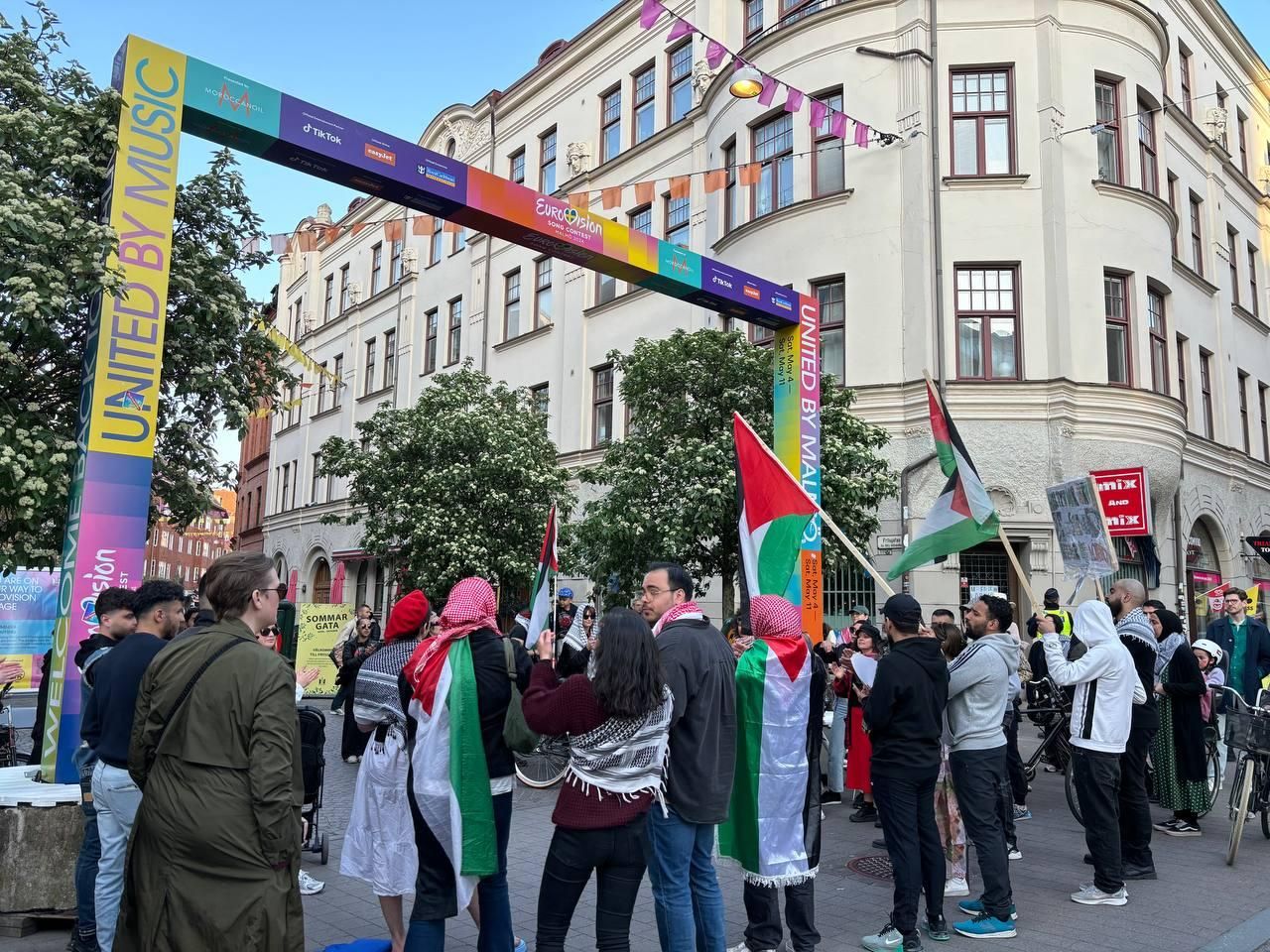 Imagen de la concentración en favor de Palestina en Malmö
