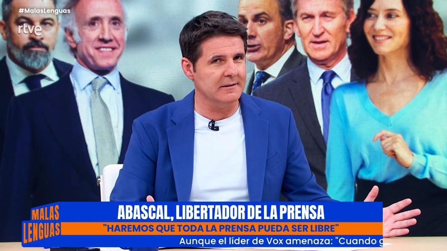 Cintora saca la hemeroteca de Abascal por prometer una "prensa libre": "También dice que cerrará 'Malas lenguas'"