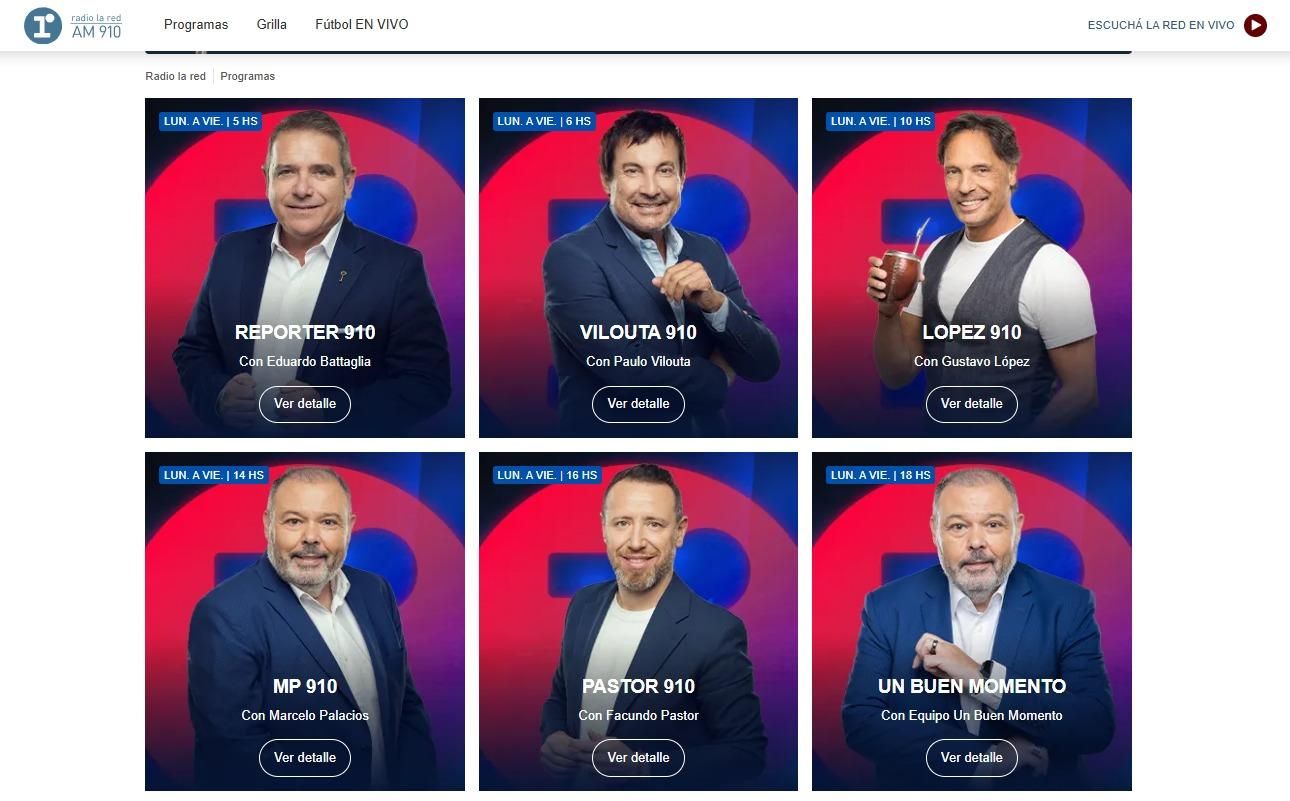 La programación de la radio La Red.